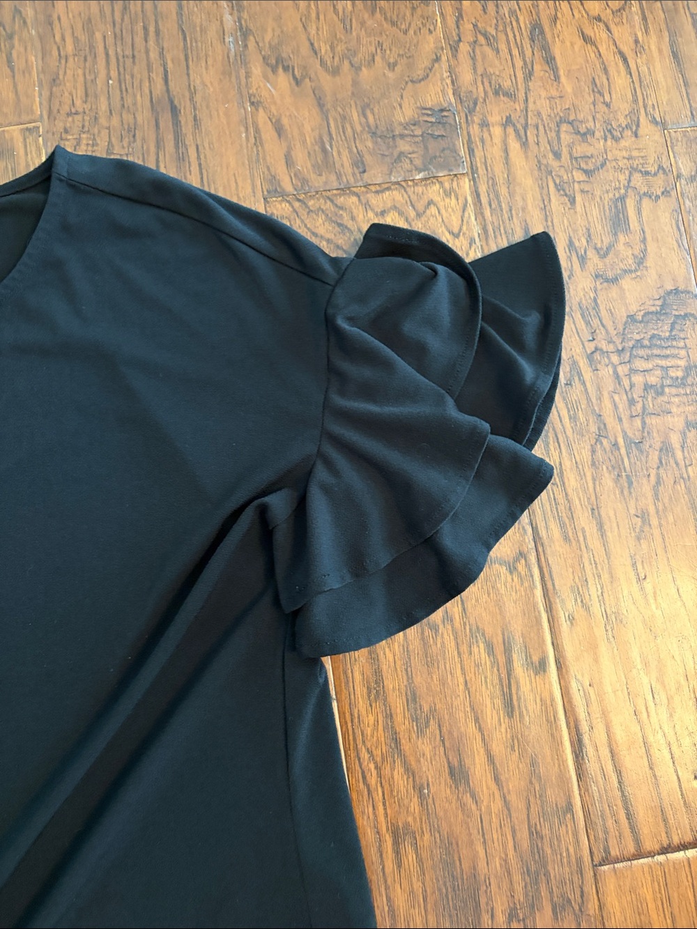 Black Ruffle-Sleeve Blouse - Picture 3 of 5